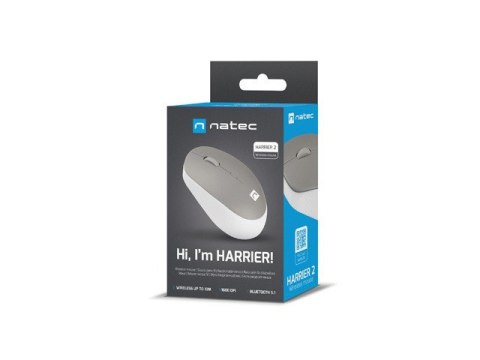 NATEC NATEC MYSZ BEZPRZEWODOWA HARRIER 2 1600DPI BLUETOOTH 5.1 BIAŁO-SZARA NMY-1961
