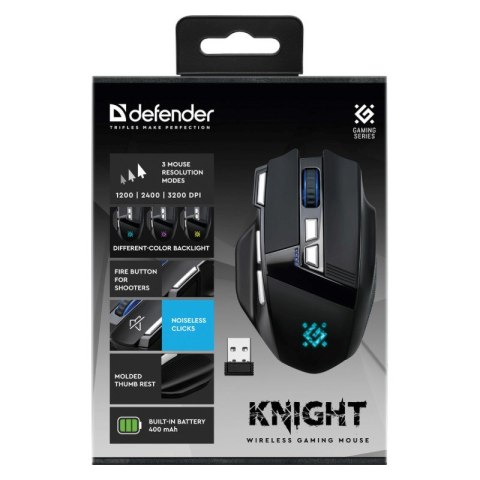 Defender DEFENDER MYSZ GM-885 KNIGHT RF BEZPRZEWODOWA 3200dpi 8P CZARNA