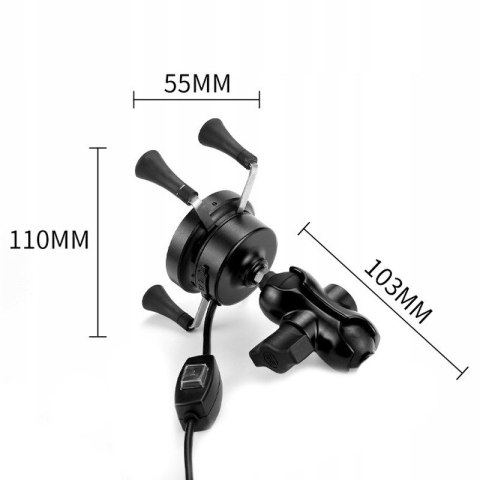 FreedConn Uchwyt na telefon i ładowarka indukcyjna FreedConn MC7W + BM2R mocowanie do główki ramy