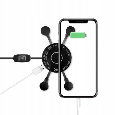 FreedConn Uchwyt na telefon i ładowarka indukcyjna FreedConn MC7W + BM2R mocowanie do główki ramy