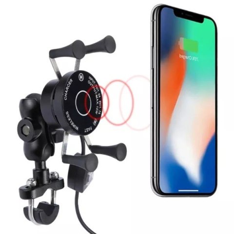 FreedConn Uchwyt na telefon i ładowarka indukcyjna FreedConn MC7W + BM2R mocowanie do główki ramy