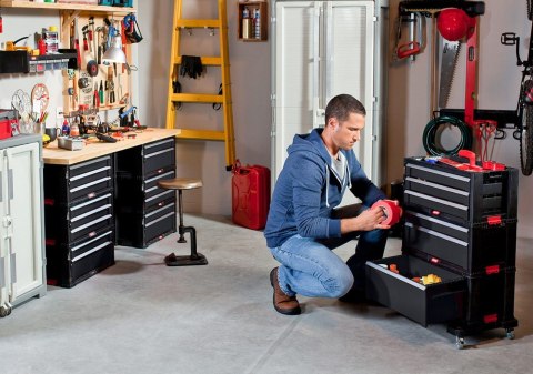 KETER Regał narzędziowy na kółkach Keter 237786 6 szuflad