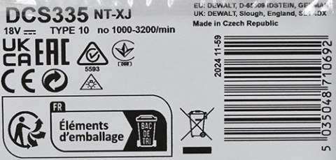 DeWalt Wyrzynarka 18V bez aku i ład. DCS335NT DEWALT DeWalt Wyrzynarka 18V bez aku i ład. DCS335NT DEWALT