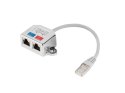 Lanberg Adapter Lanberg AD-0026-S (RJ45 M - 2 x RJ45 F; kolor szary)