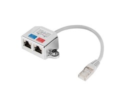 Lanberg Adapter Lanberg AD-0026-S (RJ45 M - 2 x RJ45 F; kolor szary)