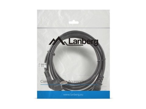 Lanberg Kabel Lanberg CA-C13C-11CC-0050-BK (C13 / IEC C13 / IEC 320 C13 F - Schuko M; 5m; kolor czarny)