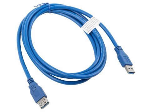 Lanberg Kabel Lanberg CA-US3E-10CC-0018-B (USB 3.0 M - USB 3.0 F; 1,8m; kolor niebieski)