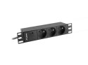 Lanberg Listwa RACK Lanberg PDU-03E-0200-BK (3 x Typ E; 16 A (3680 W); 2m; kolor czarny)