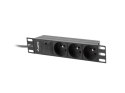 Lanberg Listwa RACK Lanberg PDU-03E-0200-BK (3 x Typ E; 16 A (3680 W); 2m; kolor czarny)