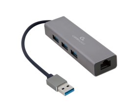 GEMBIRD GEMBIRD ADAPTER USB-AM DO LAN GIGABIT HUB USB 3.0 X3 CZARNY