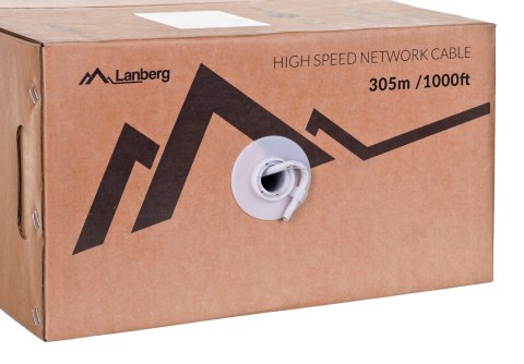 Lanberg Kabel sieciowy Lanberg LCU6-12CU-0305-S (UTP; 305m; kat. 6; kolor szary)