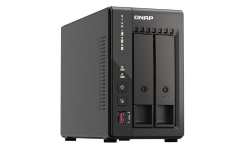 QNAP Qnap TS-253E-8G, Tower, 2 x 2.5"/3.5" SATA, Intel Celeron J6412 4C/4T, 8 GB DDR4 onboard not expandable, 2 x 2.5GbE, External ad