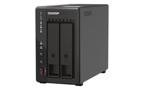 QNAP Qnap TS-253E-8G, Tower, 2 x 2.5"/3.5" SATA, Intel Celeron J6412 4C/4T, 8 GB DDR4 onboard not expandable, 2 x 2.5GbE, External ad