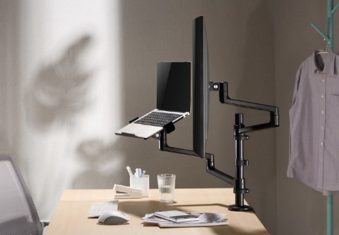 GEMBIRD GEMBIRD BIURKOWE REGULOWANE RAMIĘ/UCHWYT NA MONITOR + PODSTAWKA NA NOTEBOOKA 17-32, VESA 100X100MM, DO 8 KG