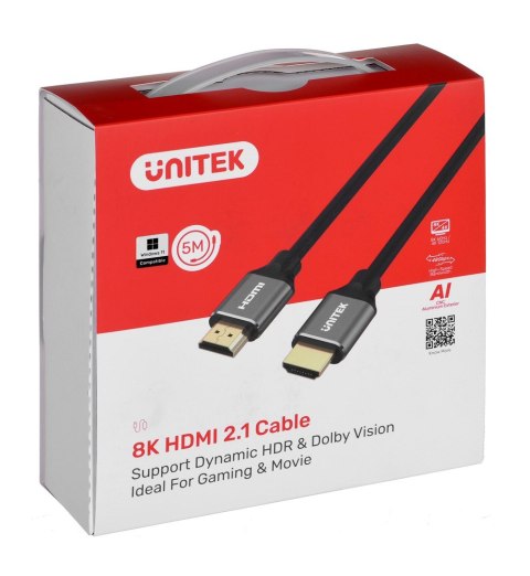 UNITEK UNITEK KABEL HDMI 2.1, 8K 60HZ, 4K 120HZ, 5M,C140W