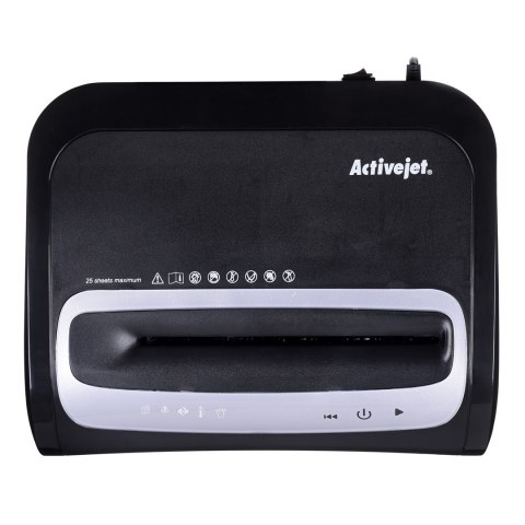 Activejet Niszczarka Activejet ASH-2502C, P-4, 28 l, ścinki 4x40 mm, czarna