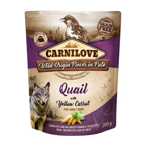 CARNILOVE CARNILOVE DOG POUCH QUAIL&YELLOW CARROT 300G