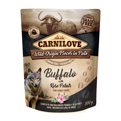 CARNILOVE CARNILOVE DOG POUCH WILD BUFFALO&ROSE PETALS 300G