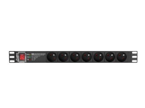 Lanberg LANBERG LISTWA ZASILAJĄCA RACK PDU PRO 19" (1U, 16A, 7X 230V PL, 2M, CZARNA) PDU-PRO-07E-0200-BK