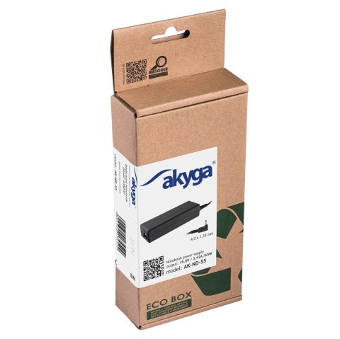 Akyga Zasilacz sieciowy Akyga AK-ND-55 do notebooka Asus (19 V; 3,42 A; 65W; 4 mm x 1.35 mm) Akyga Zasilacz sieciowy Akyga AK-ND-55 do notebooka Asus (19 V; 3,42 A; 65W; 4 mm x 1.35 mm)