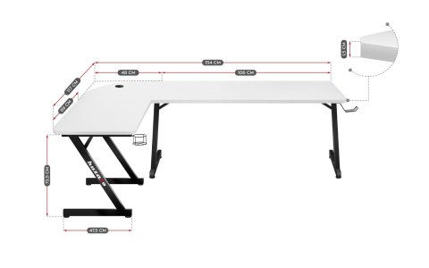 Huzaro Biurko gamingowe Huzaro Hero 7.0 White