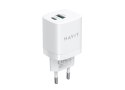 HAVIT Ładowarka Havit USB-A+USB-C UC30 EU (biały)