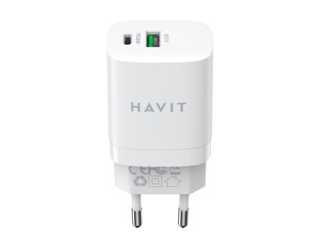 HAVIT Ładowarka Havit USB-A+USB-C UC30 EU (biały)