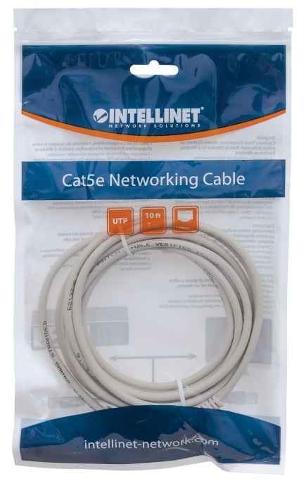 Intellinet INTELLINET PATCH CORD CAT5E UTP 3M SZARY 100% MIED