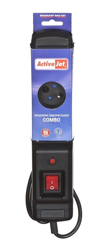 Activejet Listwa przeciwprzepięciowa Activejet (3 x UTE; 10 A; 1,5m; kolor czarny)