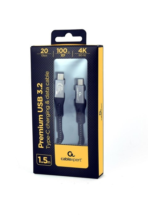 GEMBIRD GEMBIRD KABEL PREMIUM USB TYP-C, 3.2 GEN 2 POWER DELIVERY (PD), 20 GB/S, 100 W, 1.5 M