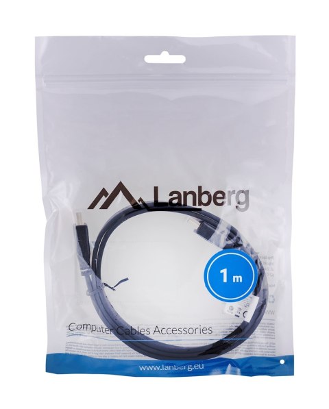 Lanberg Kabel Lanberg CA-HDMI-21CU-0010-BK (HDMI M - HDMI M; 1m; kolor czarny)