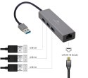 GEMBIRD GEMBIRD ADAPTER USB-AM DO LAN GIGABIT HUB USB 3.0 X3 CZARNY