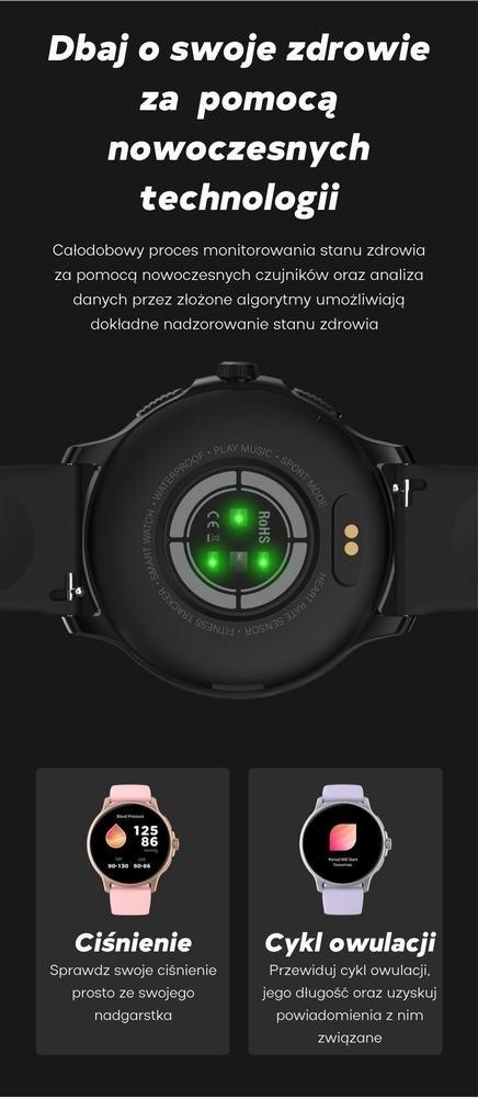 Gravity Smartwatch Damski GRAVITY GT12-2 Granatowy Pasek Silikonowy + Czarna Bransoleta Gravity Smartwatch Damski GRAVITY GT12-2 Granatowy Pasek Silikonowy + Czarna Bransoleta