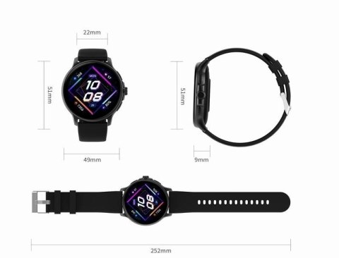 Gravity Smartwatch Damski GRAVITY GT12-2 Granatowy Pasek Silikonowy + Czarna Bransoleta Gravity Smartwatch Damski GRAVITY GT12-2 Granatowy Pasek Silikonowy + Czarna Bransoleta