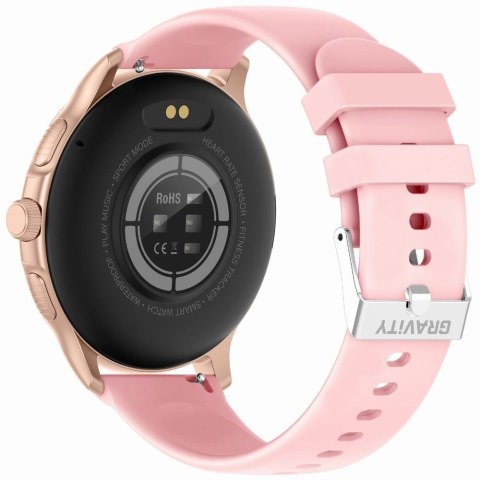 Gravity Smartwatch Damski GRAVITY GT12-3 Różowy Pasek Silikonowy + Bransoleta Różowe Złoto Gravity Smartwatch Damski GRAVITY GT12-3 Różowy Pasek Silikonowy + Bransoleta Różowe Złoto