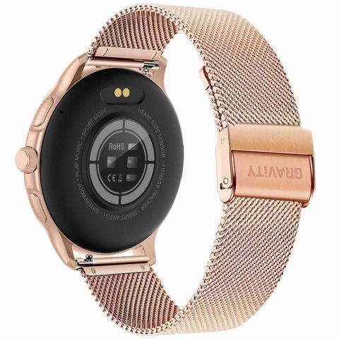 Gravity Smartwatch Damski GRAVITY GT12-3 Różowy Pasek Silikonowy + Bransoleta Różowe Złoto Gravity Smartwatch Damski GRAVITY GT12-3 Różowy Pasek Silikonowy + Bransoleta Różowe Złoto