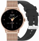 Gravity Smartwatch Damski GRAVITY GT12-4 Czarny Pasek Silikonowy + Bransoleta Różowe Złoto