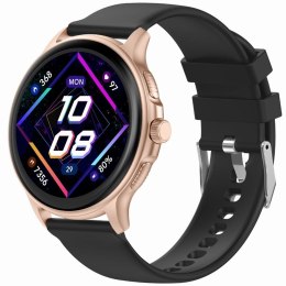 Gravity Smartwatch Damski GRAVITY GT12-4 Czarny Pasek Silikonowy + Bransoleta Różowe Złoto