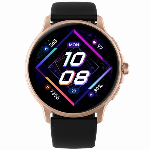 Gravity Smartwatch Damski GRAVITY GT12-4 Czarny Pasek Silikonowy + Bransoleta Różowe Złoto Gravity Smartwatch Damski GRAVITY GT12-4 Czarny Pasek Silikonowy + Bransoleta Różowe Złoto