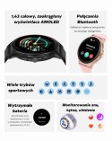 Gravity Smartwatch Damski GRAVITY GT12-4 Czarny Pasek Silikonowy + Bransoleta Różowe Złoto