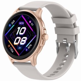 Gravity Smartwatch Damski GRAVITY GT12-5 Szary Pasek Silikonowy + Bransoleta Różowe Złoto