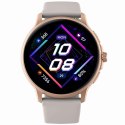 Gravity Smartwatch Damski GRAVITY GT12-5 Szary Pasek Silikonowy + Bransoleta Różowe Złoto