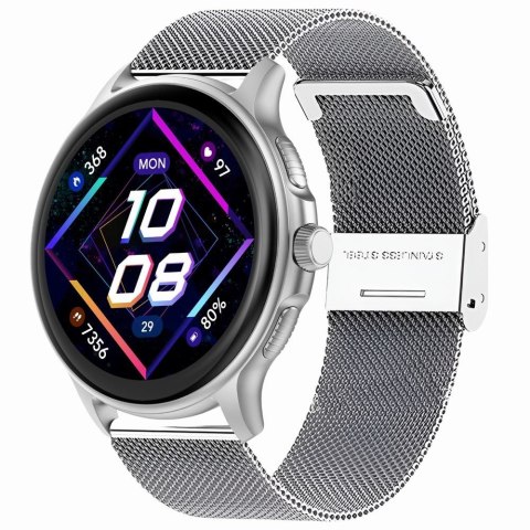 Gravity Smartwatch Damski GRAVITY GT12-6 Fioletowy Pasek Silikonowy + Srebrna Bransoleta Gravity Smartwatch Damski GRAVITY GT12-6 Fioletowy Pasek Silikonowy + Srebrna Bransoleta