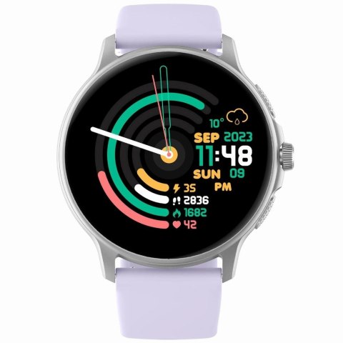 Gravity Smartwatch Damski GRAVITY GT12-6 Fioletowy Pasek Silikonowy + Srebrna Bransoleta Gravity Smartwatch Damski GRAVITY GT12-6 Fioletowy Pasek Silikonowy + Srebrna Bransoleta