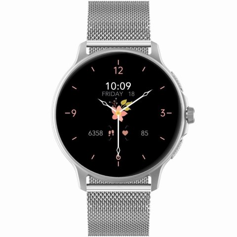 Gravity Smartwatch Damski GRAVITY GT12-6 Fioletowy Pasek Silikonowy + Srebrna Bransoleta Gravity Smartwatch Damski GRAVITY GT12-6 Fioletowy Pasek Silikonowy + Srebrna Bransoleta