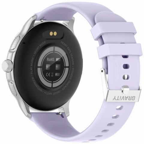 Gravity Smartwatch Damski GRAVITY GT12-6 Fioletowy Pasek Silikonowy + Srebrna Bransoleta Gravity Smartwatch Damski GRAVITY GT12-6 Fioletowy Pasek Silikonowy + Srebrna Bransoleta