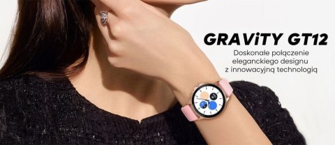 Gravity Smartwatch Damski GRAVITY GT12-6 Fioletowy Pasek Silikonowy + Srebrna Bransoleta Gravity Smartwatch Damski GRAVITY GT12-6 Fioletowy Pasek Silikonowy + Srebrna Bransoleta