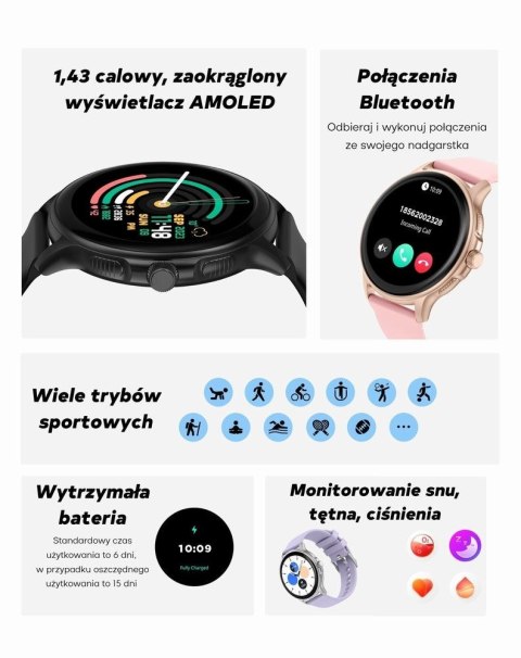 Gravity Smartwatch Damski GRAVITY GT12-6 Fioletowy Pasek Silikonowy + Srebrna Bransoleta Gravity Smartwatch Damski GRAVITY GT12-6 Fioletowy Pasek Silikonowy + Srebrna Bransoleta
