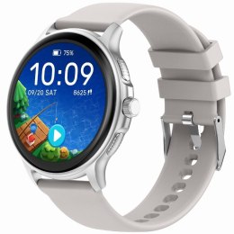 Gravity Smartwatch Damski GRAVITY GT12-8 Biały Pasek Silikonowy + Srebrna Bransoleta