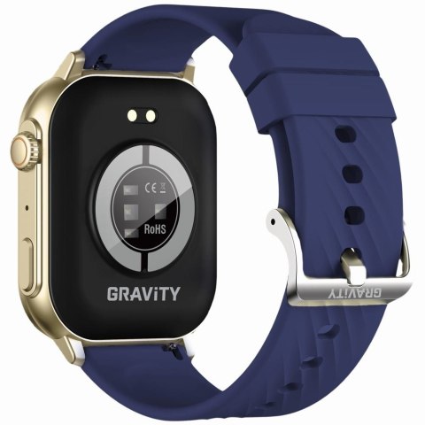Gravity Smartwatch Damski GRAVITY GT15-11 Granatowy Pasek Silikonowy + Złota Bransoleta Gravity Smartwatch Damski GRAVITY GT15-11 Granatowy Pasek Silikonowy + Złota Bransoleta